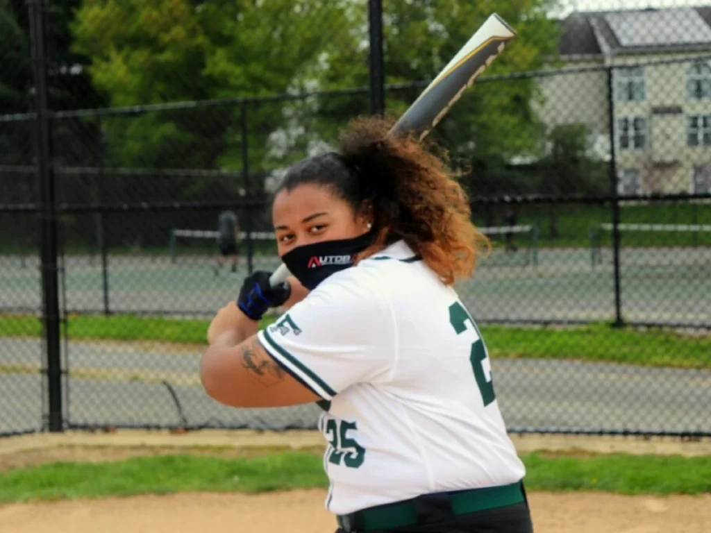 batter at home plate girls softball