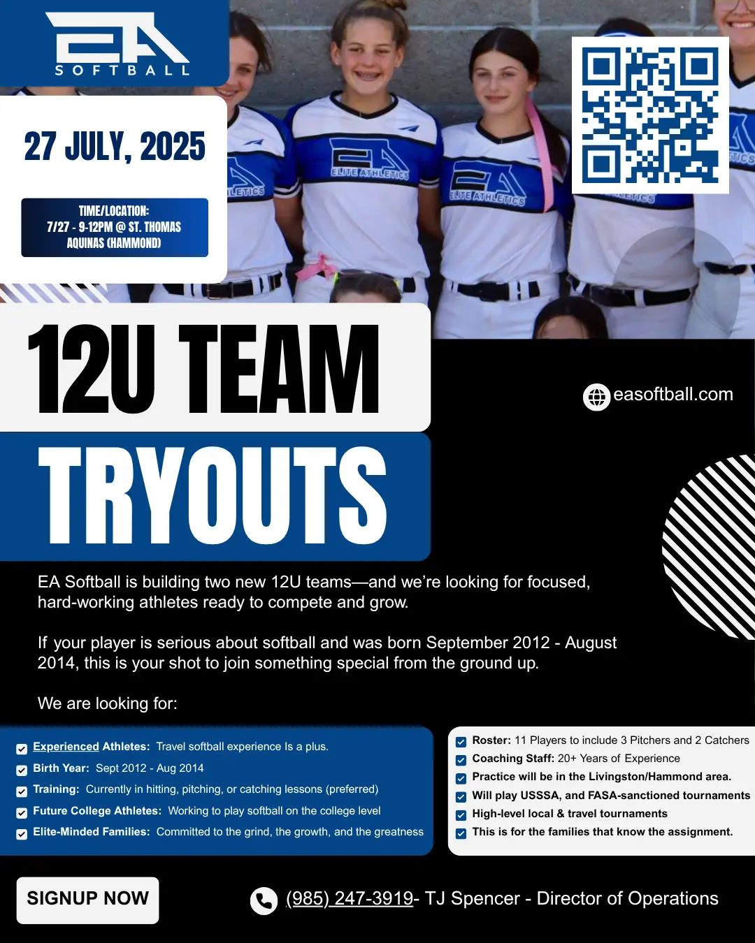 ea softball 12u team tryouts july 27