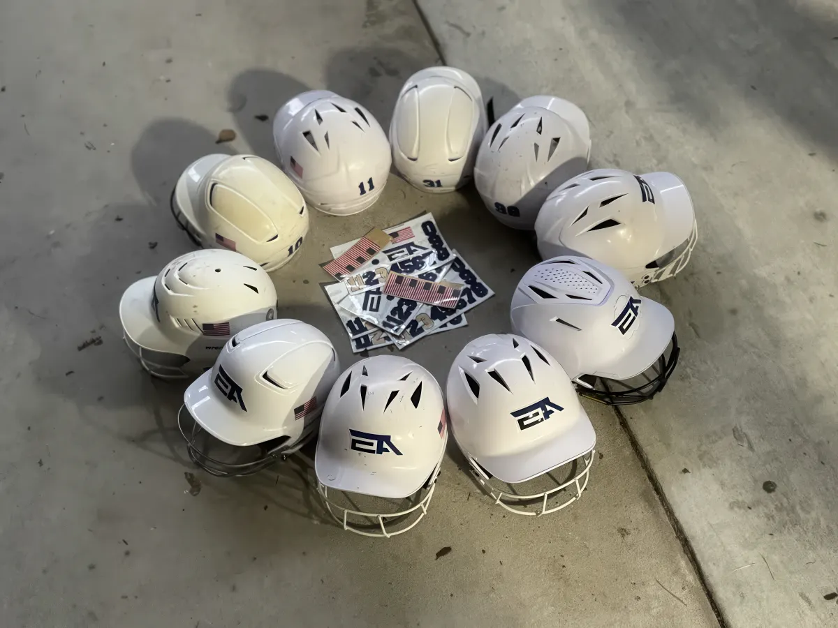 ea helmets in circle