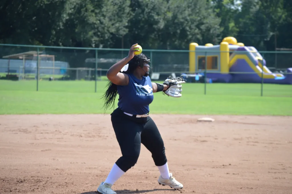 jaiden throwing ball to first